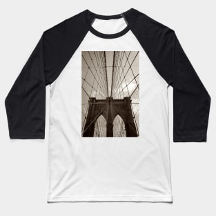 Sepia - toned Brooklyn Bridge in New York City, USA Baseball T-Shirt